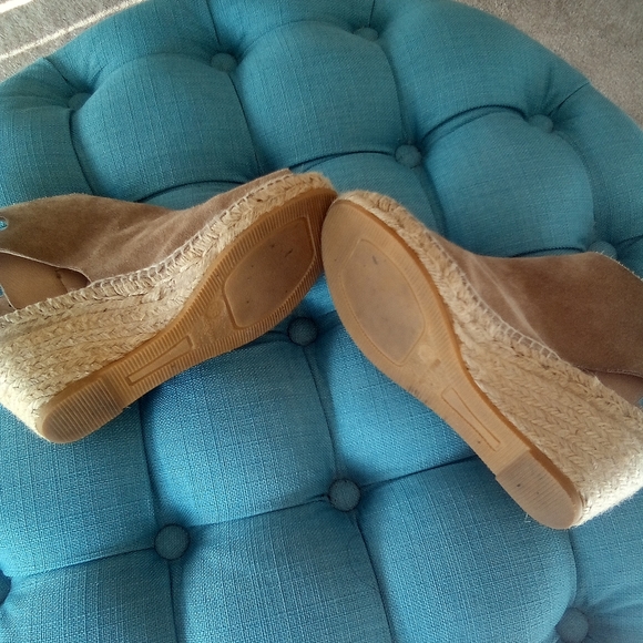 Kanna Suede Espadrille Peep Toe Wedges main image 4